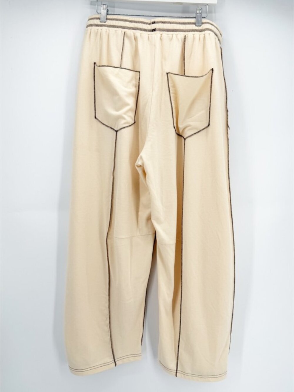 Cherie Code High-Rise Wide Leg Barrel Pant Beige XL - Picture 3 of 7